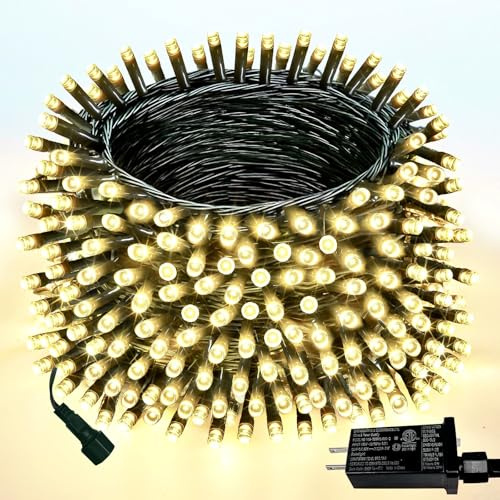 Upgraded 75.8 FT 200 LED Christmas String Lights Outdoor/Indoor, Timer & Memory Function & 8 Modes, Extendable Green Wire Waterproof Fairy String Lights for Xmas Tree Holiday Party Garden (Warm White)