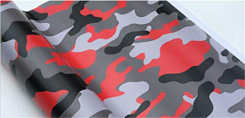Camouflage-Vinylfolie, Camouflage, Autofolie für Auto-Styling, 2 Größen (152 x 50 cm, rot)