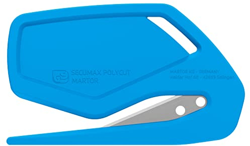MARTOR 10 x Sicherheitsmesser, Verdeckte Klinge, SECUMAX POLYCUT, Profi Cuttermesser, Leicht, Kunststoff, Rechts- & Linkshänder, GS Geprüft