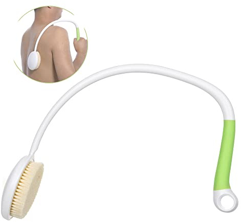 Fanwer 27.5 Long Handled Back Bath Brush for Shower, Back Scrubber for Shower with U-Shaped Curved Handle, Loofah Shower Brush Back Washer for Elderly, Men and Women, Adaptive Equipment for Shower