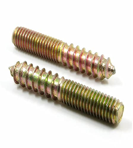 m4X20,30pcs boulon de cintre en bois à goujons en métal meubles de meuble à double extrémité fixation de vis à filetage en bois