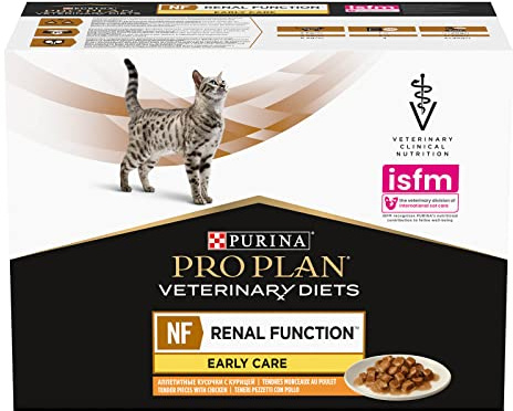 Purina PRO PLAN Veterinary Diets NF Renal Function Early Care | Doppelpack | 2 x 10 x 85 g | Diätalleinfuttermittel für ausgewachsene Katzen | Zur Unterstützung der Nierenfunktion