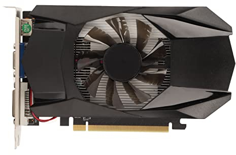 VBESTLIFE Tarjeta Gráfica GDDR5 de 4GB, Ventilador único HD7670 128bit 1000MHz Tarjeta Gráfica GPU para Juegos de Frecuencia Central, Compatible con DirectX 11 PCI Express X16 2.1