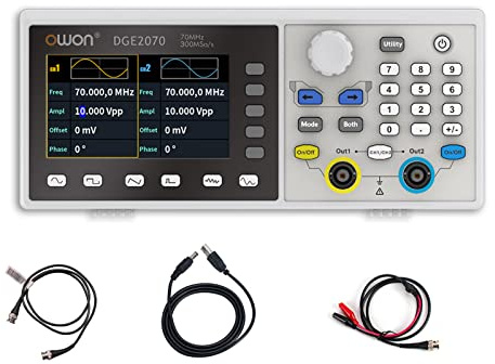 OWON DGE2070 Arbitrary Waveform Generador AWG 14bit resolución vertical 2CH 70MHz 300MSa/s 3,6 pulgadas LCD Digital Señal Generador