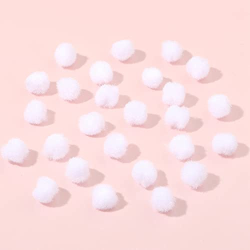 Duories 1000 Stück Bunte Mini Pompons zum Basteln 10mm Flauschige Pom Poms Plüschbälle Bälle Kleine Bommeln Filzkugeln für Geburtstag Hochzeit Handwerk Weihnachten DIY Nähen Dekorationen,Weiß