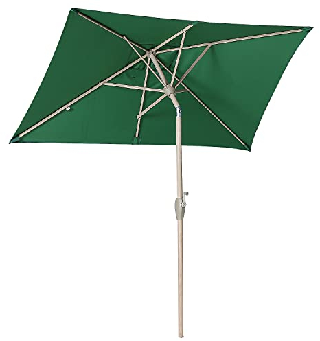 Sekey Parasol Aluminium Rectangulaire 210x140 cm pour Balcon, Jardin & Terrasse - Protection UV 50+ e, Ventilation et Matériau Recyclé (Certifié GRS)