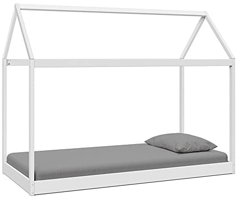 Home Detail Taylor Kids Wooden House Bed Single House (Full White)