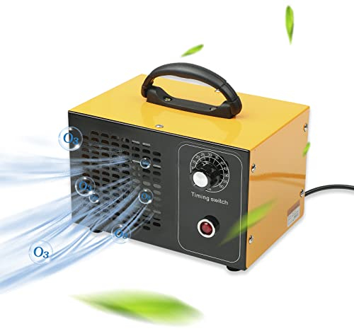 Auveach Generatore di Ozono 32,000mg/h Industriale Domestico Purificatore Portatile del Filtro dell'Aria Ozonizzatore con Timer per Uffici Garage Azienda Agricola (Giallo)