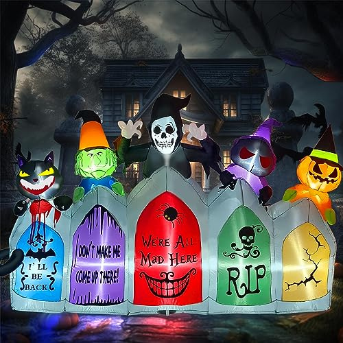 Halloween 8FT Aufblasbare Dekoration, Kalolary Riesige Halloween Geist für den Lnnen und Außenbereich Dekoration Highlights von Horrorpartys (Grabstein) | Riesig, Innen- und Außenbereich, Horrorparty-Highlights