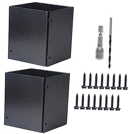 OATIPHO 2 Sets Post Protective Cover Mailbox Post Protector Square Base Heavy Duty Leveling Feet