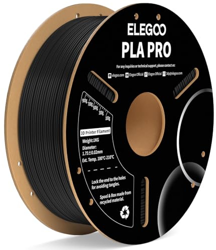 ELEGOO PLA PRO 3D Printer Filament 1.75mm Black 1KG