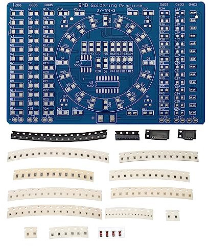 PATIKIL Saldatura Esercitazione Scheda, 1 set Elettronica Prototipo PCB Scheda Fai-da-Te- Saldatura Circuito Insegnamento/SMT LED Luce Lampeggiante per Principianti Esperimento