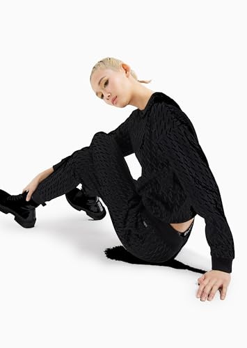Armani Exchange Damen Cotton French Terry Sweatshrt with All Over Ax Logo Sweatshirt