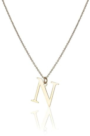 Collana in Oro 9kt con Ciondolo con Lettera (Lettera N)