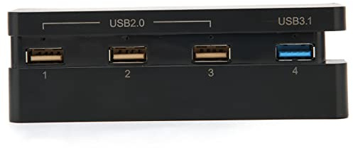 Hub USB de 4 Puertos para PS4 Slim Solamente USB 3.0/2.0 Extensión de Alta Velocidad Controlador Divisor Expansor para PS4 Slim Edition Consola de Juegos para Slim, USB 3.0/2.0