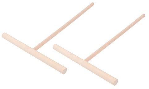 Zerodeko 2pcs Wooden Pancake Batter Spreader and Dough Distributor Kitchen Utensil for Even Crepe and Pancake Making Cooking Tool for Home Chefs