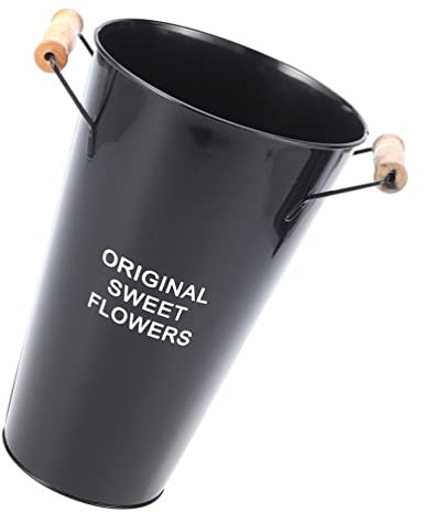 OQHAIR Vases en Zinc Noir avec poignée, Pot à café au Lait de Tournesol de Printemps Rustique de Ferme, Pot de Fleur en étain, Pot à Lait Vintage pour Salon, Chambre, Cuisine, décoration