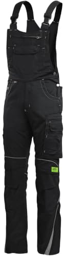 TMG Arbeitslatzhose für Herren – Latzarbeitshose mit Kniepolstertaschen & Stretchbund - robuste Mischgewebe 260 g/m² mit vielen Taschen für Baustelle, Werkstatt & Montage