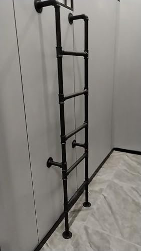 Mittelschläfer-/Kinderbetten/Kabinenbett-Wohnmobil-Ersatzleiter, Sichere Fensterbrunnenleiter Für Erwachsene, Kinder, Ältere Menschen Mit Befestigungsschrauben Und Sockeln ( Color : Black , Size : 2m/