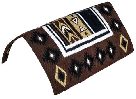 EQUIGEAR Western Show Horse Satteldecke aus neuseeländischer Wolle, Western-Design, handgefertigte Satteldecke, Wollpolster, Sensor Flex (Anpassung möglich) AQ03 (34 x 33)