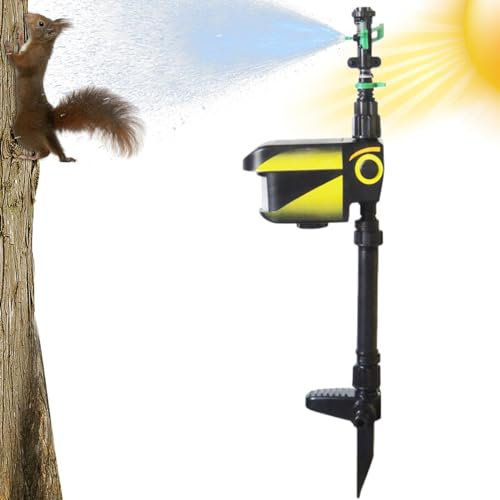 Aspersor de agua de jardín, aspersor con sensor de movimiento, rociador activado por movimiento con 3 modos de tiempo, ángulo de pulverización ajustable y rociador para protección del jardín