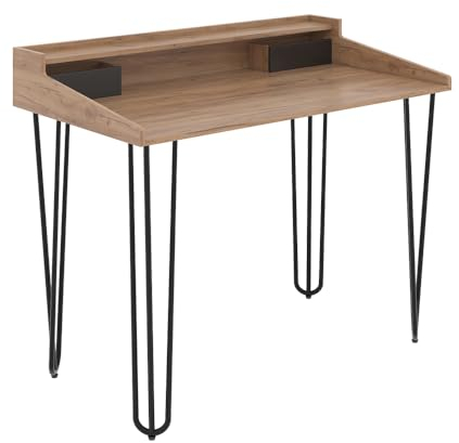 Vicco Schminktisch Eiche Sannar 110x89.5x60 cm - Frisiertisch, Aufgeräumtes Setup in Minuten – verständliche Montage & direkt nutzbar