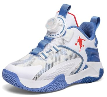 Basketskor för barn, sportskor för barn, basketskor, flickor, basketskor, bekväma sneakers, löparskor, vit, 35 EU