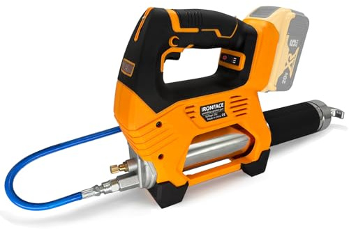 IRONFACE Pistola de engrase eléctrica para batería Dewalt de 20 V, pistola de grasa inalámbrica de 10000 PSI, funciona con pilas (sin batería, solo herramienta)