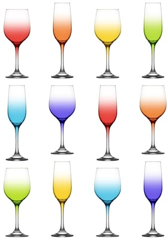 LAV 395ml Fame Stielglas-Set - Vollfarbe - 6X Spülmaschinenfest Glas Hochzeit Weihnachten Geburtstag Party Trinken Glaswaren Kelch Geschenkset