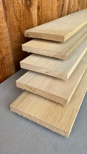 Eiche Brett 150 mm x 18 mm - 200 cm / 2,0 m Bohle Schalungsbrett Bauholz Längen von 20-300 cm (5 Stück)