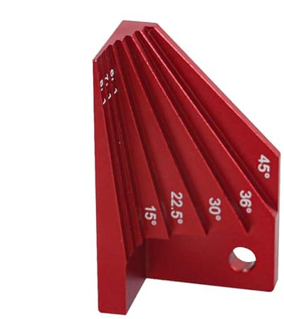 Woodpeckers Bevel Block Gauge – Cercatore angolare in lega di alluminio rosso, strumento goniometro | Strumento di misurazione versatile per lavorazione del legno di precisione, progetti di