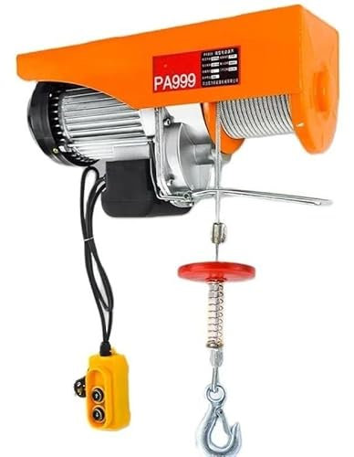 SRKATI montacarichi da Balcone 220V PA200-PA600 12-20M Mini Paranco Elettrico Gru Domestica Piccolo Sollevamento Paranco 1t/0.5 TON Decorazione Verricello paranco Argano Elettrico(PA200-12M)