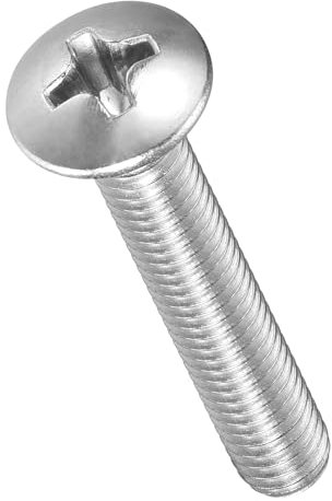 METALLIXITY Phillips Cross Recessed Countersunk Head Screws Bolts (M4-0.7x25) 60Pcs, 304 Stainless Steel Flat Head Woodworking Machine Screws - for Furniture Assembly DIY Projects, Silver