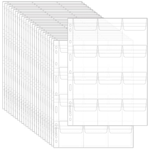 Feuilles de Collection de Monnaies 300 Poches – 25 Feuilles, 12 Grilles/Feuille PVC Sans Acide, Convient à la Pièce de 2 Euros, Dollar d'Argent américain (Types Morgan, Peace, Eisenhower) CS0302512