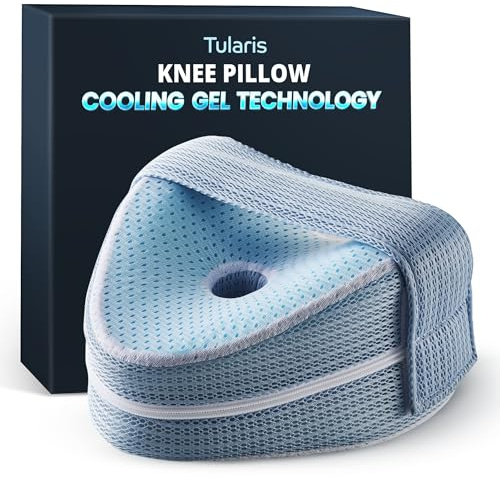 TULARIS Cooling Gel Knee Pillow for Side Sleepers Hip Pain - Between Leg Pillow for Side Sleeping - Sciatica Pain Relief Support for Lower Back, Knees, Joints, and Spine