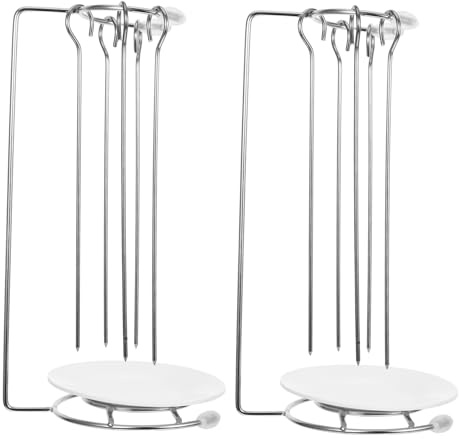 TOYZFRIENDY 2 Ensembles Support Suspendu pour Brochettes Acier Inoxydable Rack de Suspension Pratique pour Barbecue Facile à Nettoyer et Portable