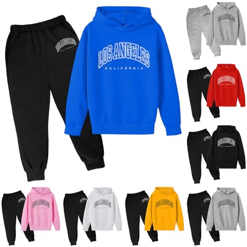Genérico Chándal para niños Chándal Deportivo Niños Niños Invierno Sudadera con Capucha Conjunto Popular Impreso Sudadera Conjunto en Ropa Interior Casual Carta Disfraz Niño Ropa Deportiva Tracksuit