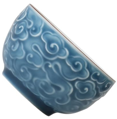 BESPORTBLE Taza de Cerámica Nubes Taza Grande para Té Kung Fu Diseño Único Azul para Hogar y Oficina para Amantes del Té sin Asa Estilo Tradicional