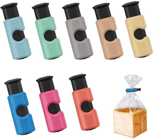 Food Bag Clips, 8 Pcs Food Bag Clips For Food Storage Squeeze And Lock Bread Clips Reusable Portable For Plastic