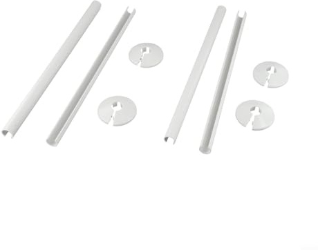 Heizkörperrohrabdeckungen 15 mm und aufsteckbare Rohrmanschetten 300 mm, Kunststoff-Heizungsrohrabdeckung weiß für Heizungsanlage zu Hause, Rohrisolierungshülsen