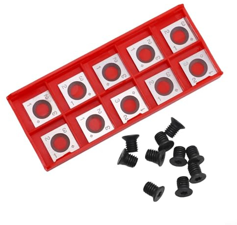 Inserts en carbure pour têtes de rabot - Carré - 14 mm × 14 mm × 2 mm - Angle de coupe 30° - 4 bords interchangeables - Pour le travail du bois, bois dur, MDF, contreplaqué, panneaux de particules