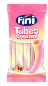 Carton de 12 sachets de 80gr Bonbons Tubes Creamy Fraise Banane Halal Fini