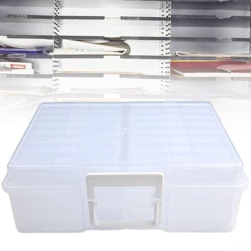 Lot de 16 boîtes de rangement pour photos de 10 x 15 cm en polypropylène transparent et cloison fixe pour une protection à long terme