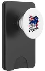 I Love New Zealand Vacation Travel Souvenir Flag Heart PopSockets PopWallet for MagSafe