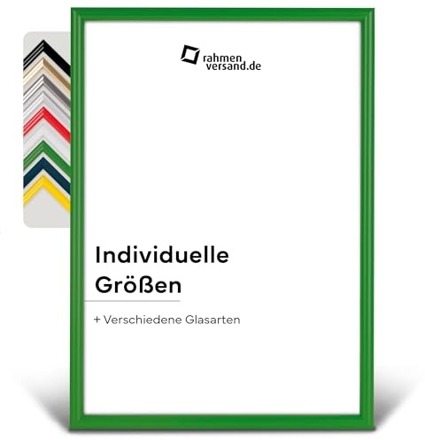 PANORAHMA BILDERRAHMEN Kunststoff Bilderrahmen 29,7 x 42 cm (DIN A3), Grün/Bilder Rahmen zum Aufhängen/Kunststoff Rahmen mit Echtglas