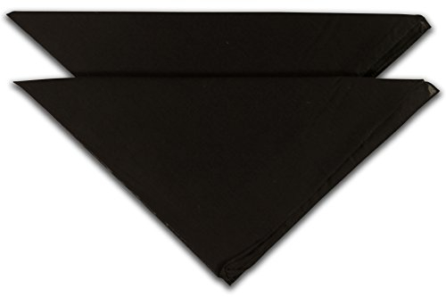 fashionchimp Nicki-Halstuch aus 100% Baumwolle im 2er Set, Unisex Bandana, AZO-Frei (Schwarz-Uni)