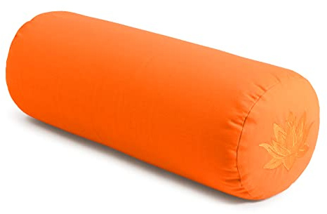 Yoga Studio Lotus Yoga-Kissen, Bio-Buchweizenschalen, GOTS-zertifiziert, abnehmbarer, waschbarer Bezug aus Bio-Baumwolle, ideal für Yoga, Meditation – Safran