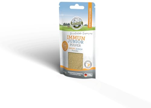 Bellfor Immunpulver für Welpen & Junghunde, Ergänzungsfuttermittel mit Propolis, Insektenprotein und Kräutern zur Unterstützung der natürlichen Abwehrkräfte, 50 g