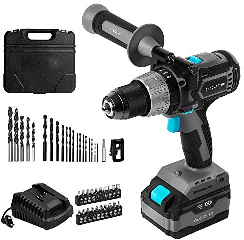Cecotec Taladro Atornillador, Perforador y Percutor de Batería CecoRaptor Perfect ImpactDrill 4020 Brushless Ultra. Batería de 20 V y 4000 mAh, Velocidad 2000 rpm, Ratio de Impacto 30000 bpm