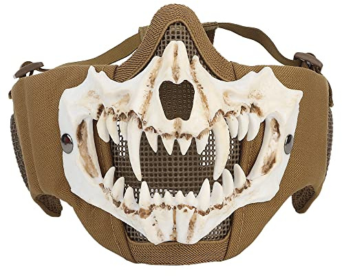 Masque d'airsoft Demi-Visage avec Protection auditive Respirants pour Paintball,Tactique, Halloween